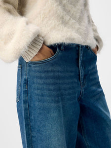 Object Sava barrel leg ankle dart detail jeans Medium Blue Denim