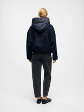 Load image into Gallery viewer, Object Moore detachable collar wool bomber jacket Navy
