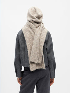 Object Milu hooded knit scarf Humus