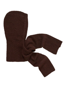 Object Milu hooded knit scarf Seal Brown