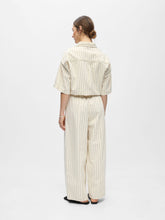 Load image into Gallery viewer, Object Cally stripe twill cotton baggy trouser Birch Black - CW CW 
