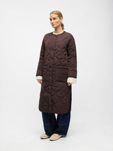 Load image into Gallery viewer, Object Jallie long quilted coat Chocolate
