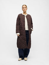 Load image into Gallery viewer, Object Jallie long quilted coat Chocolate
