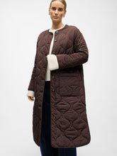 Load image into Gallery viewer, Object Jallie long quilted coat Chocolate
