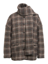 Load image into Gallery viewer, Object Maisie detatchable scarf jacket Carafe Check
