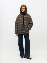 Load image into Gallery viewer, Object Maisie detatchable scarf jacket Carafe Check
