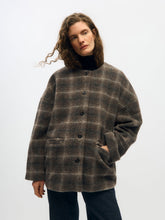 Load image into Gallery viewer, Object Maisie detatchable scarf jacket Carafe Check
