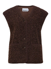 Load image into Gallery viewer, Object Iduna teddy boucle gilet Seal Brown
