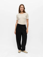 Load image into Gallery viewer, Object Lisa mid waist barrel trousers black
