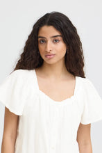 Load image into Gallery viewer, Ichi Foxa square neck crinkle top White - CW CW 
