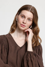 Load image into Gallery viewer, Ichi Imelda shirring detail blouse Chicory Coffee
