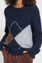 Load image into Gallery viewer, Ichi Bayana argyle jacquard jumper Total Eclipse
