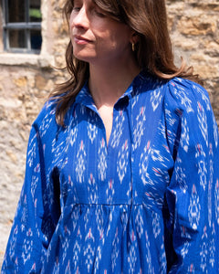 Bibico Kasbah woven dress Blue Ikat