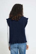 Load image into Gallery viewer, Ichi Povoke ruffle detail waistcoat Total Eclipse

