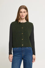Load image into Gallery viewer, Ichi Panora knitted button waistcoat Rosin Melange

