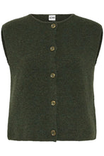 Load image into Gallery viewer, Ichi Panora knitted button waistcoat Rosin Melange
