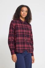 Load image into Gallery viewer, Ichi Dalia brushed check shirt Fruit Dove

