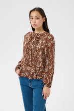 Load image into Gallery viewer, Part Two Cantaline georgette print blouse Downtown Brown - CW CW 
