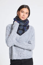 Load image into Gallery viewer, Ichi Gyle Argylle jacquard triangle scarf Olympian Blue
