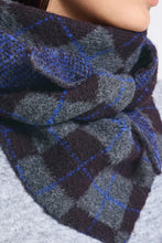 Load image into Gallery viewer, Ichi Gyle Argylle jacquard triangle scarf Olympian Blue
