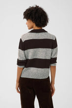 Load image into Gallery viewer, Part Two Charlott striped college knit Mole Grey Melange
