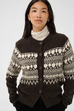 Load image into Gallery viewer, Part Two Charmaine jacquard knit cardigan Mole Whitecap
