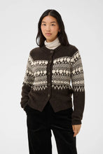 Load image into Gallery viewer, Part Two Charmaine jacquard knit cardigan Mole Whitecap
