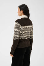 Load image into Gallery viewer, Part Two Charmaine jacquard knit cardigan Mole Whitecap
