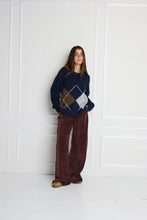 Load image into Gallery viewer, Ichi Bayana argyle jacquard jumper Total Eclipse
