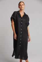 Load image into Gallery viewer, Eb &amp; Ive Studio linen shirt dress Ebony
