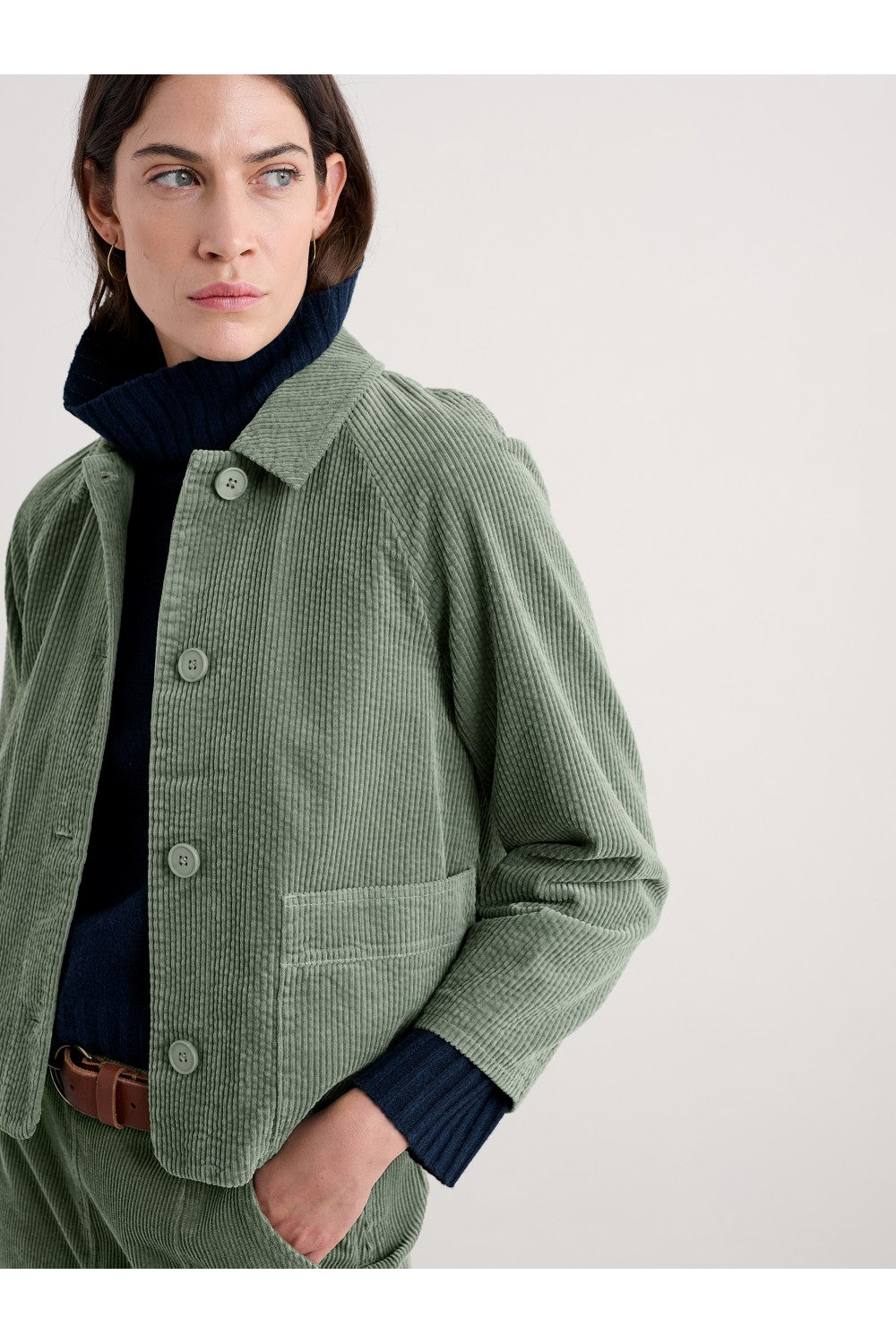 Seasalt Ocean Mist  cord jacket Dusky Green