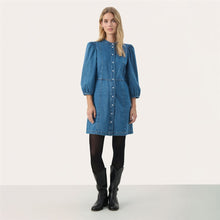 Load image into Gallery viewer, Part Two Polla denim shirt dress Medium Blue
