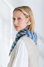 Load image into Gallery viewer, Bonté Elizabeth striped triangle scarf Hassar Blue
