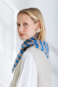 Bonté Elizabeth striped triangle scarf Hassar Blue