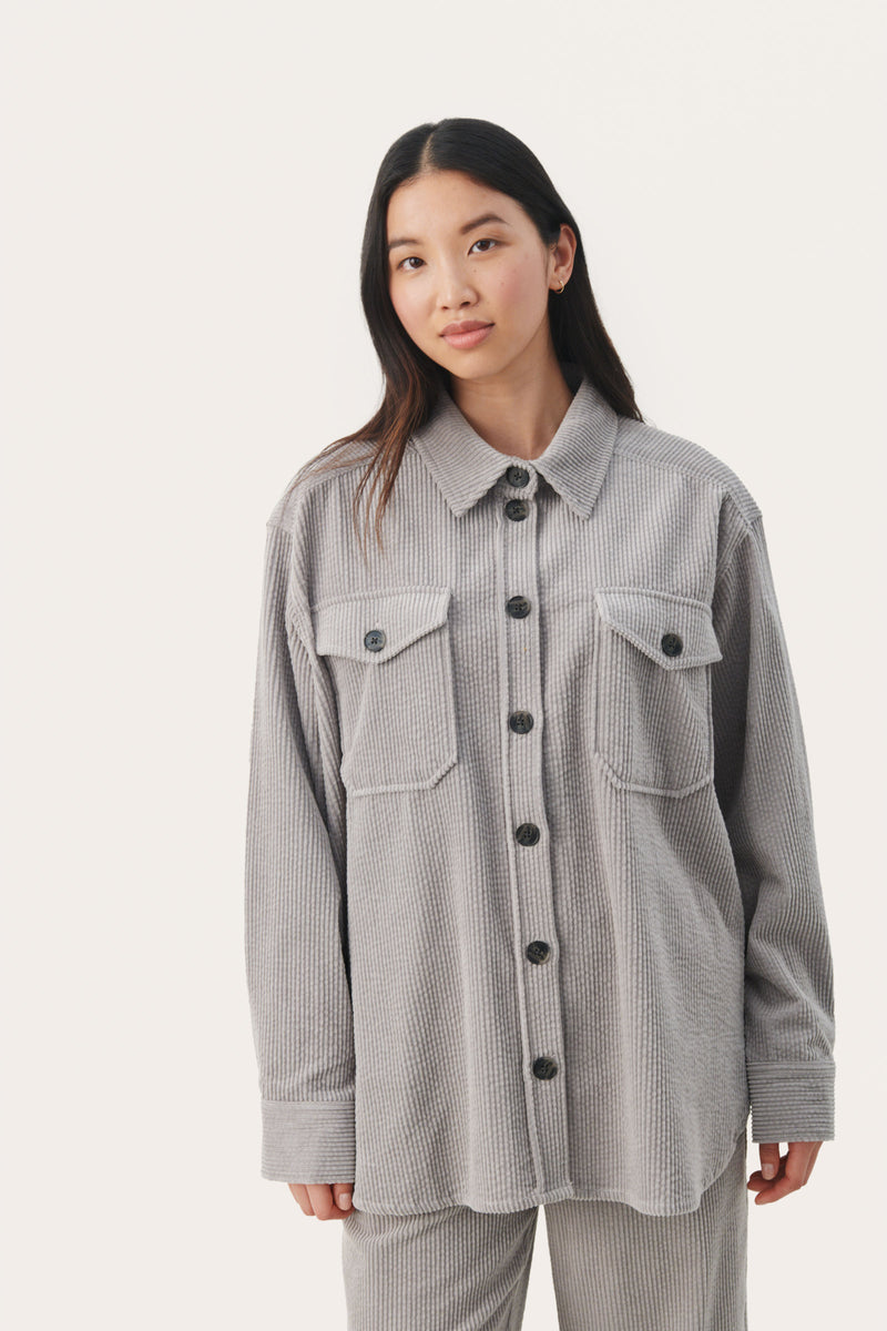 Part Two Collette Jumbo cord shacket Grey – CW CW