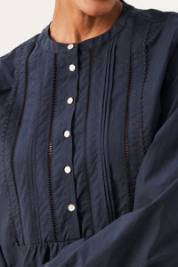 Part Two Filica embellished  yoke shirt Dark Navy