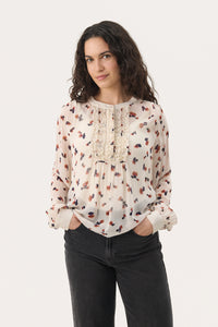 Part Two Prisca ruffle georgette blouse Multi Mini Blurred