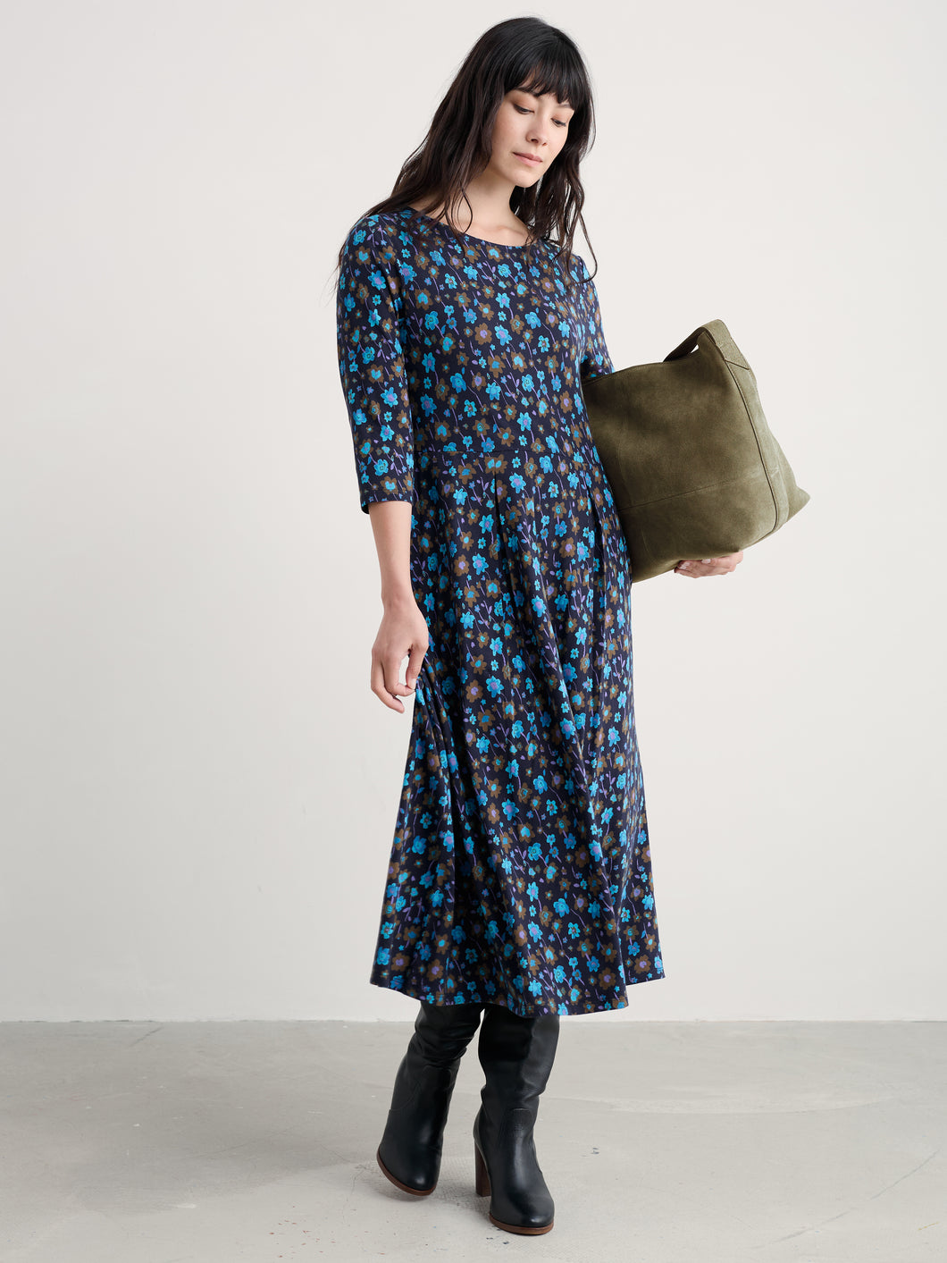 Seasalt Wild Bouquet dress Falling Flowers Maritime