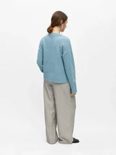 Load image into Gallery viewer, Object Juno pointelle detail knit Blue Shadow
