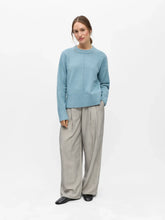 Load image into Gallery viewer, Object Juno pointelle detail knit Blue Shadow
