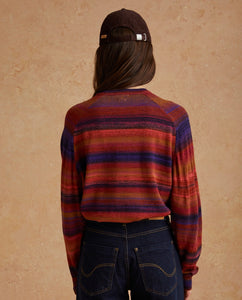 Yerse Space dyed yarn stripey knit Red