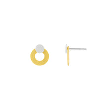 Load image into Gallery viewer, Dansk Theia 2 in 1 circle dot earring Gold &amp; Silver Plating

