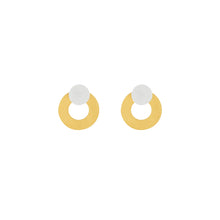 Load image into Gallery viewer, Dansk Theia 2 in 1 circle dot earring Gold &amp; Silver Plating
