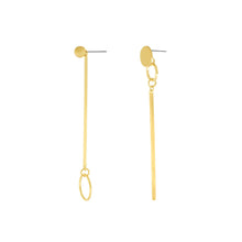 Load image into Gallery viewer, Dansk Theia Asymmetric bar earring Gold Plated
