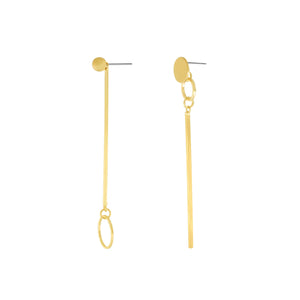 Dansk Theia Asymmetric bar earring Gold Plated