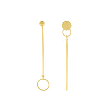 Load image into Gallery viewer, Dansk Theia Asymmetric bar earring Gold Plated
