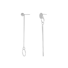 Load image into Gallery viewer, Dansk Theia Asymmetric bar earring Silver Plated
