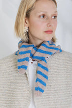 Load image into Gallery viewer, Bonté Elizabeth striped triangle scarf Hassar Blue
