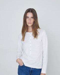 Yerse Button front cotton top White