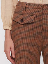 Load image into Gallery viewer, Nice Things Checked folk trousers with pocket detail Brown
